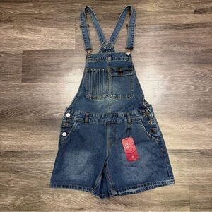 Boom Boom Jeans Overalls Shortalls Blue Denim Women’s Small NWT